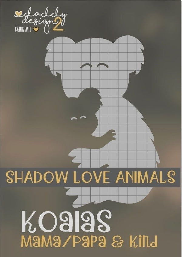 Bei diesem Angebot handelt es sich um die Plotterdatei "Koala Liebe Shadow Love  Animals Mama Papa Edition" von Daddy2Design. 