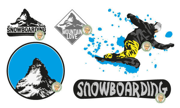 Plotterdatei - "Snowboard-Set" - Oma Plott