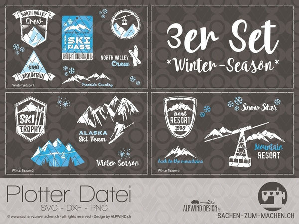 Plotterdatei - "Winter Season 3er Set "- Alpwind