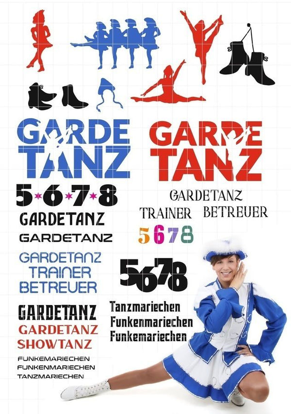 Bei diesem Angebot handelt es sich um die Plotterdatei "Gardetanz Garde Tanzmariechen inkl Mega Deko" von Daddy2Design. 