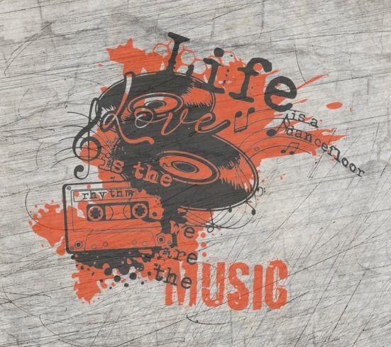 Plotterdatei - "Life Love Music" - B.Style